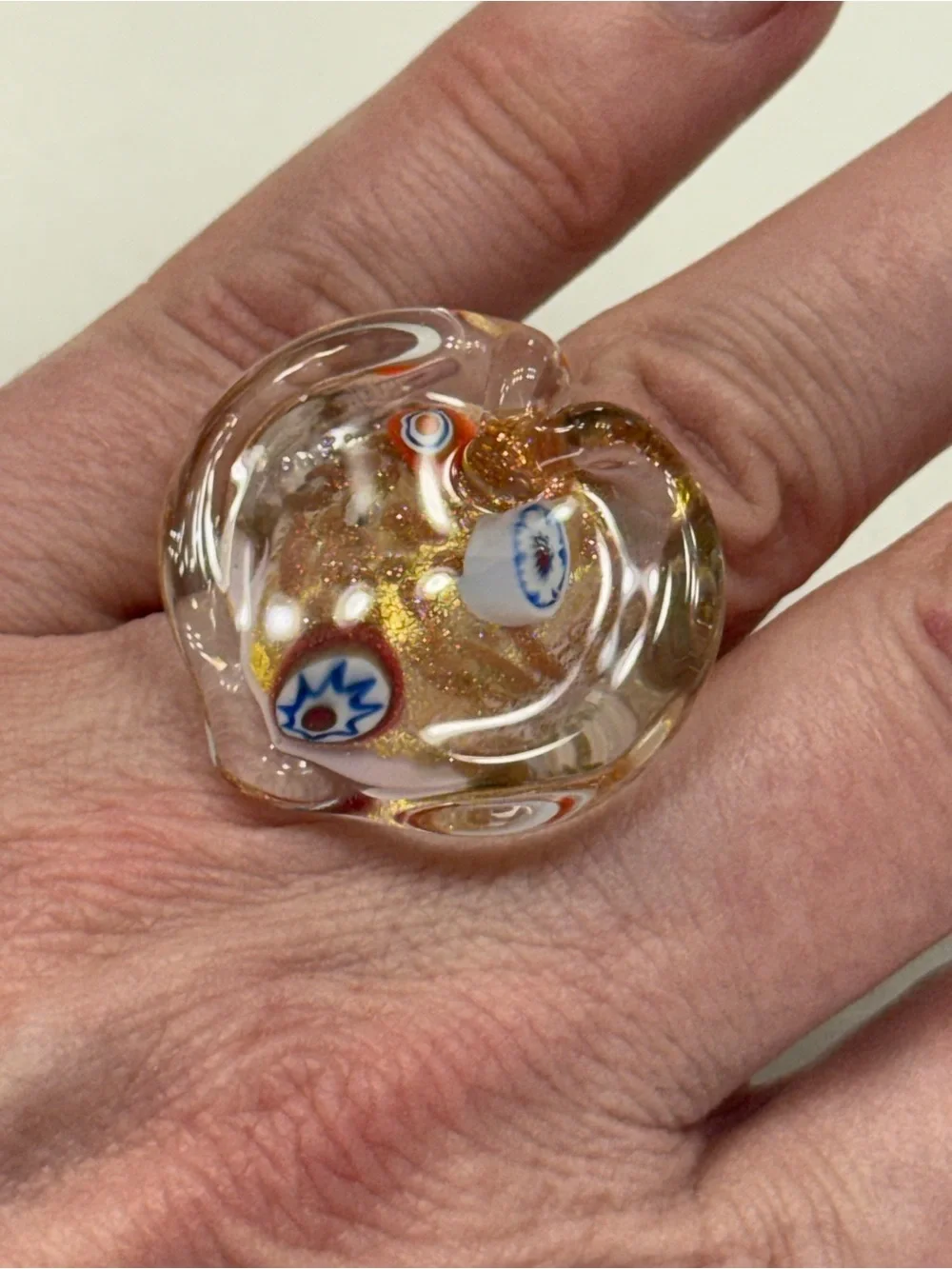 MADE IN ITALY MURANO Glass Statement Ring size 8 NWT